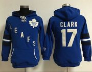 Wholesale Cheap Toronto Maple Leafs #17 Wendel Clark Blue Women's Old Time Heidi NHL Hoodie
