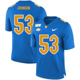 Wholesale Cheap Pittsburgh Panthers 53 Dorian Johnson Blue 150th Anniversary Patch Nike College Football Jersey
