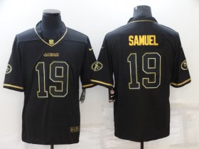 Wholesale Cheap Men\'s San Francisco 49ers #19 Deebo Samuel Black Golden Edition Stitched NFL Nike Limited Jersey
