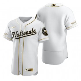 Wholesale Cheap Washington Nationals Blank White Nike Men\'s Authentic Golden Edition MLB Jersey