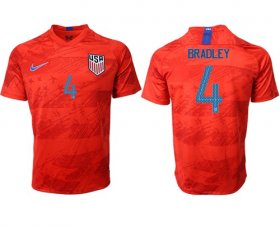 Wholesale Cheap USA #4 Bradley Away Soccer Country Jersey