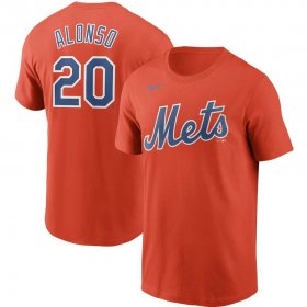 Wholesale Cheap New York Mets #20 Pete Alonso Nike Name & Number T-Shirt Orange