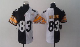 Wholesale Cheap Nike Steelers #83 Heath Miller Black/White Women\'s Stitched NFL Elite Split Jersey