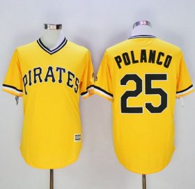 Wholesale Cheap Pirates #25 Gregory Polanco Gold New Cool Base Stitched MLB Jersey