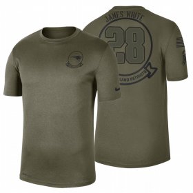 Wholesale Cheap New England Patriots #28 James White Olive 2019 Salute To Service Sideline NFL T-Shirt