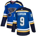 Wholesale Cheap Adidas Blues #9 Shayne Corson Blue Home Authentic Stitched NHL Jersey