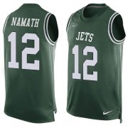 Wholesale Cheap Nike Jets #12 Joe Namath Green Team Color Men's Stitched NFL Limited Tank Top Jersey