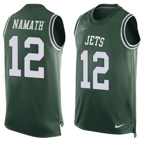 Wholesale Cheap Nike Jets #12 Joe Namath Green Team Color Men\'s Stitched NFL Limited Tank Top Jersey