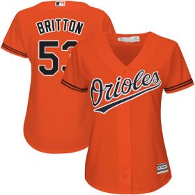 Wholesale Cheap Orioles #53 Zach Britton Orange Alternate Women\'s Stitched MLB Jersey