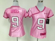 Wholesale Cheap Nike Saints #9 Drew Brees New Pink Women's Be Luv'd Stitched NFL Elite Jersey