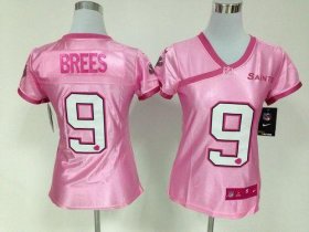 Wholesale Cheap Nike Saints #9 Drew Brees New Pink Women\'s Be Luv\'d Stitched NFL Elite Jersey