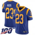 Wholesale Cheap Nike Rams #23 Cam Akers Royal Blue Alternate Men's Stitched NFL 100th Season Vapor Untouchable Limited Jersey