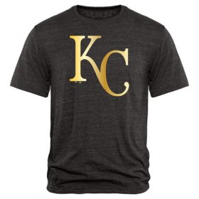 Wholesale Cheap Kansas City Royals Gold Collection Tri-Blend T-Shirt Black