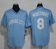 Wholesale Cheap Royals #8 Mike Moustakas Light Blue Cooperstown Stitched MLB Jersey