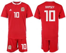 Wholesale Cheap Wales #10 Ramsey Red Home Soccer Club Jersey