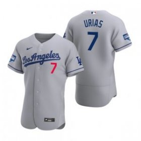 Wholesale Cheap Los Angeles Dodgers #7 Julio Urias Gray 2020 World Series Champions Road Jersey