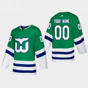 Wholesale Cheap Hartford Whalers Custom Adidas 2019-20 Heritage Authentic Player NHL Jersey Green