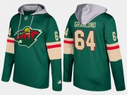 Wholesale Cheap Wild #64 Mikael Granlund Green Name And Number Hoodie