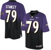 Wholesale Cheap Nike Ravens #79 Ronnie Stanley Purple/Black Men's Stitched NFL Elite Fadeaway Fashion Jersey