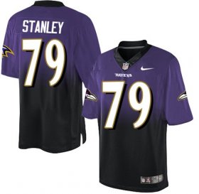 Wholesale Cheap Nike Ravens #79 Ronnie Stanley Purple/Black Men\'s Stitched NFL Elite Fadeaway Fashion Jersey