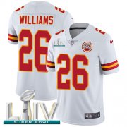 Wholesale Cheap Nike Chiefs #26 Damien Williams White Super Bowl LIV 2020 Youth Stitched NFL Vapor Untouchable Limited Jersey