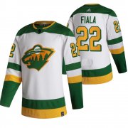 Wholesale Cheap Minnesota Wild #22 Kevin Fiala White Men's Adidas 2020-21 Reverse Retro Alternate NHL Jersey