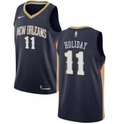 Wholesale Cheap Nike New Orleans Pelicans #11 Jrue Holiday Navy NBA Swingman Icon Edition Jersey