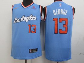 Wholesale Cheap Clippers 13 Paul George Light Blue Nike Swingman Jersey
