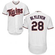 Wholesale Cheap Twins #28 Bert Blyleven White Flexbase Authentic Collection Stitched MLB Jersey