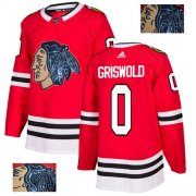 Wholesale Cheap Adidas Blackhawks #00 Clark Griswold Red Home Authentic Fashion Gold Stitched NHL Jersey