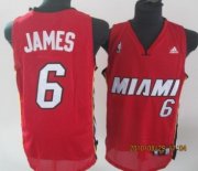 Wholesale Cheap Miami Heat #6 LeBron James Red Swingman Jersey