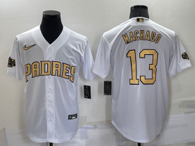Wholesale Men\'s San Diego Padres #13 Manny Machado White 2022 All Star Stitched Cool Base Nike Jersey