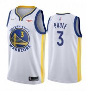 Wholesale Cheap Men's Golden State Warriors #3 Jordan Poole 2022 White 75th Anniversary Stitched Jersey