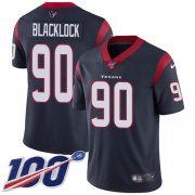Wholesale Cheap Nike Texans #90 Ross Blacklock Navy Blue Team Color Men's Stitched NFL 100th Season Vapor Untouchable Limited Jersey