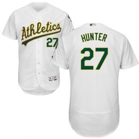 Wholesale Cheap Athletics #27 Catfish Hunter White Flexbase Authentic Collection Stitched MLB Jersey