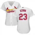 Wholesale Cheap Cardinals #23 Marcell Ozuna White Home Women's Stitched MLB Jersey
