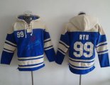 Wholesale Cheap Dodgers #99 Hyun-Jin Ryu Blue Sawyer Hooded Sweatshirt MLB Hoodie