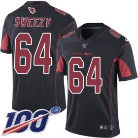 Wholesale Cheap Nike Cardinals #64 J.R. Sweezy Black Men\'s Stitched NFL Limited Rush 100th Season Jersey