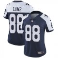 Wholesale Cheap Nike Cowboys #88 CeeDee Lamb Navy Blue Thanksgiving Women's Stitched NFL Vapor Throwback Limited Jersey
