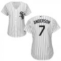 Wholesale Cheap White Sox #7 Tim Anderson White(Black Strip) Home Women's Stitched MLB Jersey