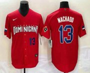 Cheap Men's Dominican Republic Baseball #13 Manny Machado Number 2023 Red World Classic Stitched Jerseys