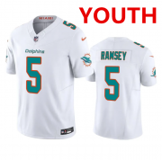 Cheap Youth Miami Dolphins #5 Jalen Ramsey White 2023 F.U.S.E Vapor Limited Stitched Football Jersey