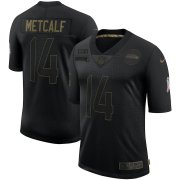 Wholesale Cheap Nike Seahawks 14 DK Metcalf Black 2020 Salute To Service Limited Jersey