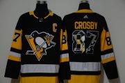 Wholesale Cheap Men's Pittsburgh Penguins #87 Sidney Crosby Black With Team Logo Adidas Stitched NHL Jersey