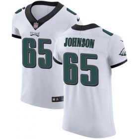 Wholesale Cheap Nike Eagles #65 Lane Johnson White Men\'s Stitched NFL Vapor Untouchable Elite Jersey