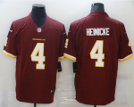 Wholesale Cheap Men's Washington Redskins #4 Taylor Heinicke Burgundy Red NEW 2020 Vapor Untouchable Stitched NFL Nike Limited Jersey