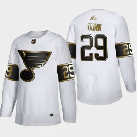 Wholesale Cheap St. Louis Blues #29 Vince Dunn Men\'s Adidas White Golden Edition Limited Stitched NHL Jersey