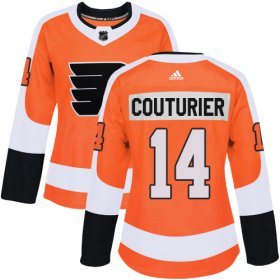 Wholesale Cheap Adidas Flyers #14 Sean Couturier Orange Home Authentic Women\'s Stitched NHL Jersey