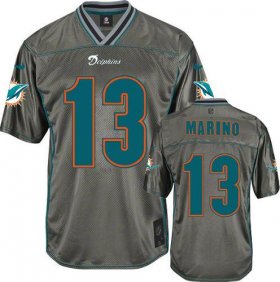 Wholesale Cheap Nike Dolphins #13 Dan Marino Grey Men\'s Stitched NFL Elite Vapor Jersey