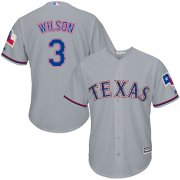 Wholesale Cheap Rangers #3 Russell Wilson Grey Cool Base Stitched Youth MLB Jersey